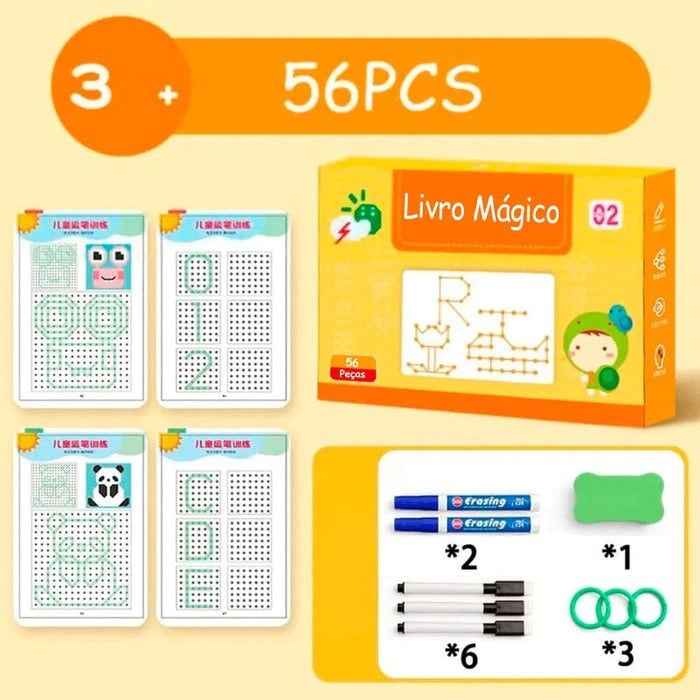 Caderno de traço e desenho Infantil Magic School - BRvarejo