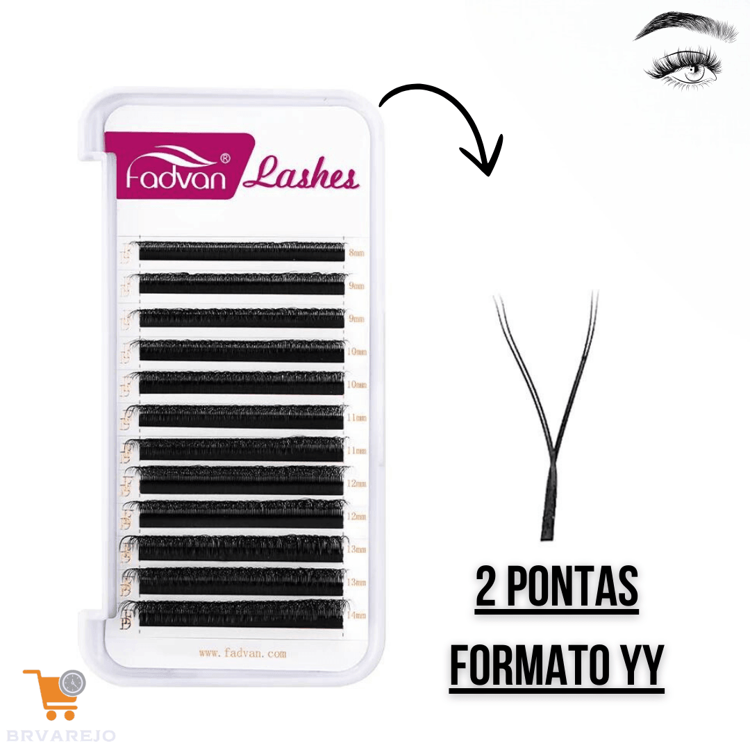 Kit Extensor de cílios YY 2D, 3D 8-14mm 0,05 -0,07 Volume Brasileiro - BRvarejo.net