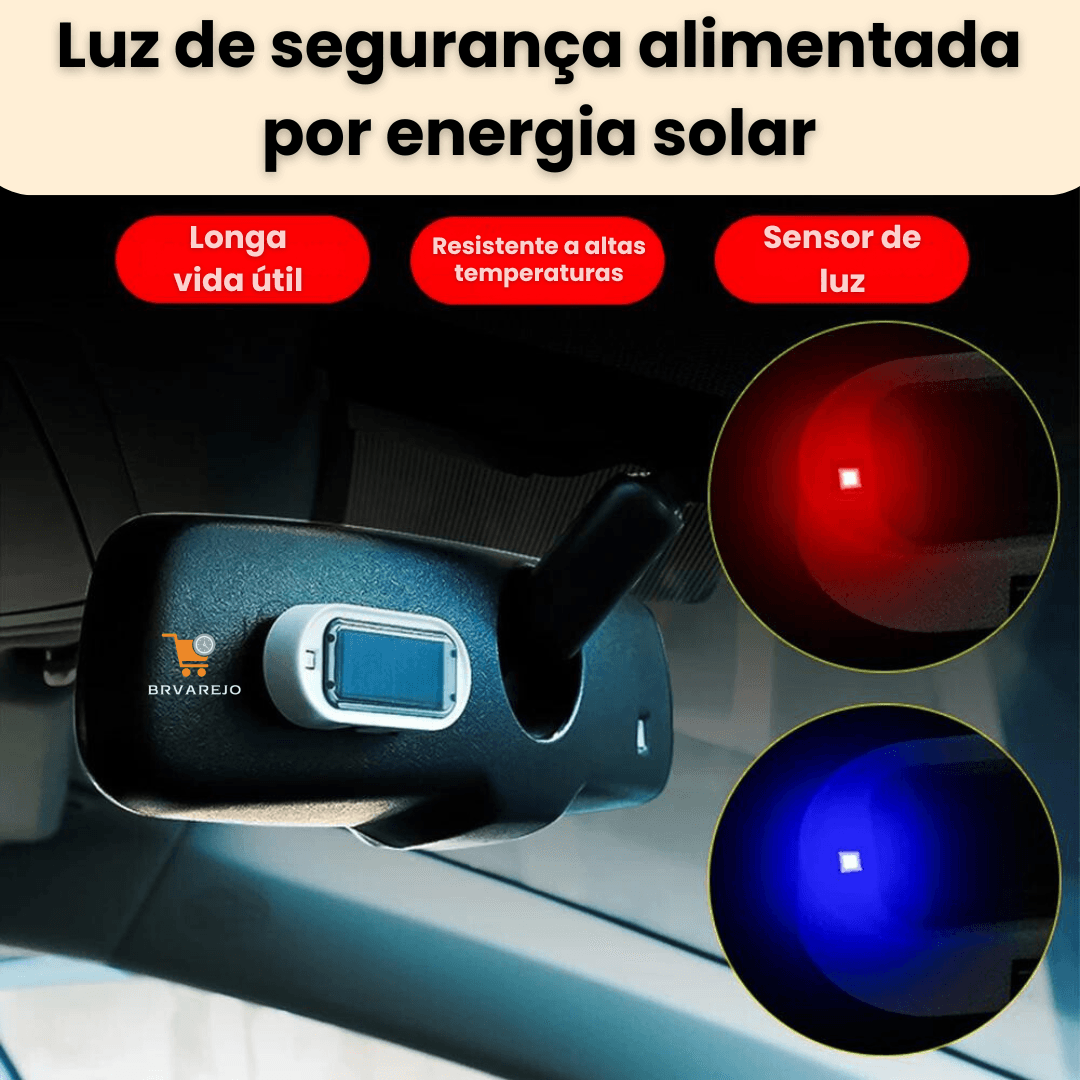 Luz de Segurança Falsa para Carro Alarme Solar Sem fio Anti Roubo