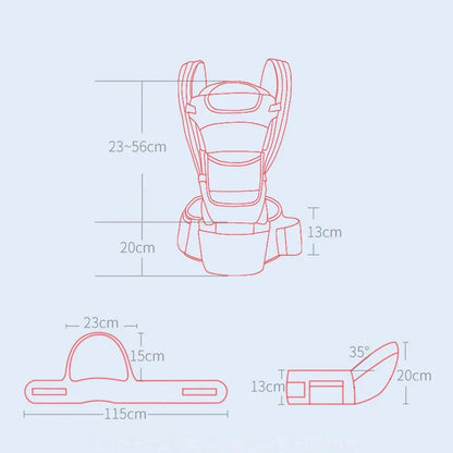 Suporte Canguru para carregar bebês Ergonômico Multifuncional